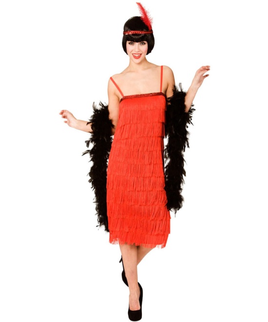 1920s Red Flapper Dress