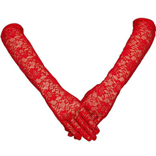 Long Lace Gloves (Red)