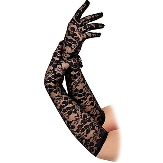 Long Lace Gloves (Black)