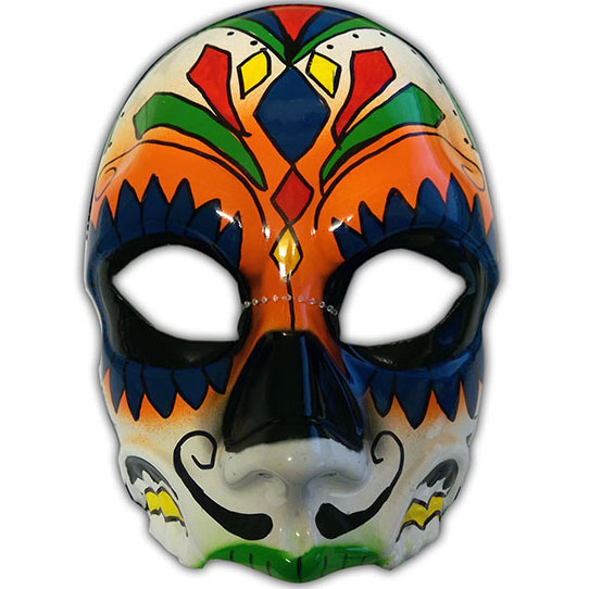 Orange Sugar Skull Mask