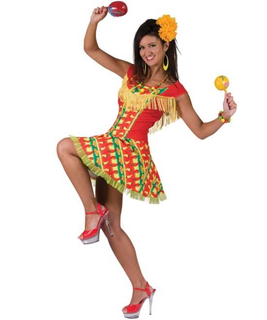 Mexican Lady Chilli Print Dress