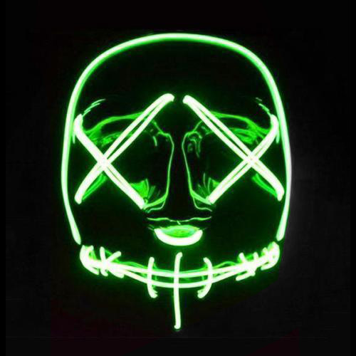 Green Cross Eyed LED Mask 