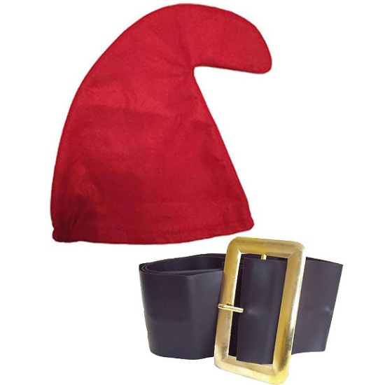 Smurf Hat And Belt Set - Red