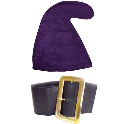 Smurf Hat And Belt Set - Purple