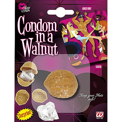 Condom in a Walnut