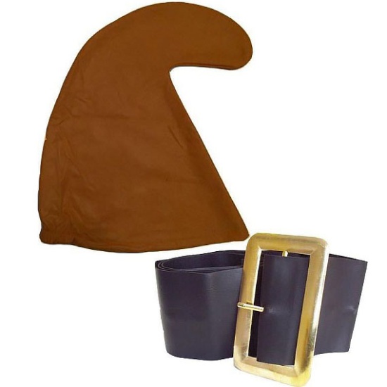 Smurf Hat and Belt Set - Brown 