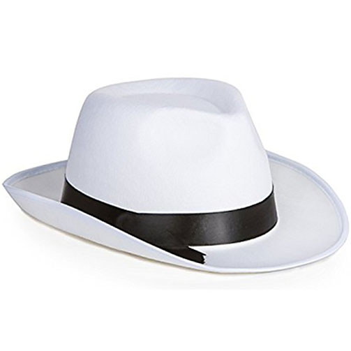 White Fedora Gangster Hat