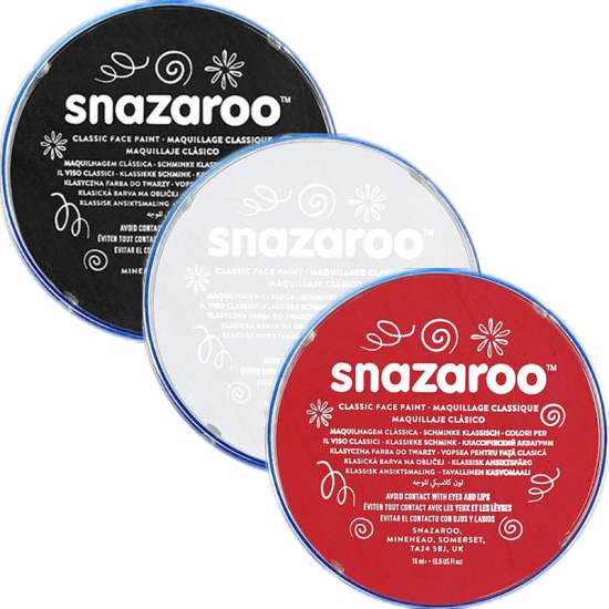 Snazaroo Face Paint Set - Black White & Red