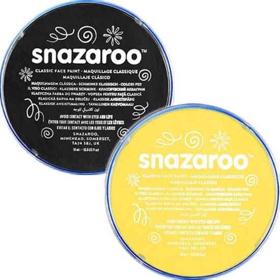 Snazaroo Face Paint set - Black & Yellow