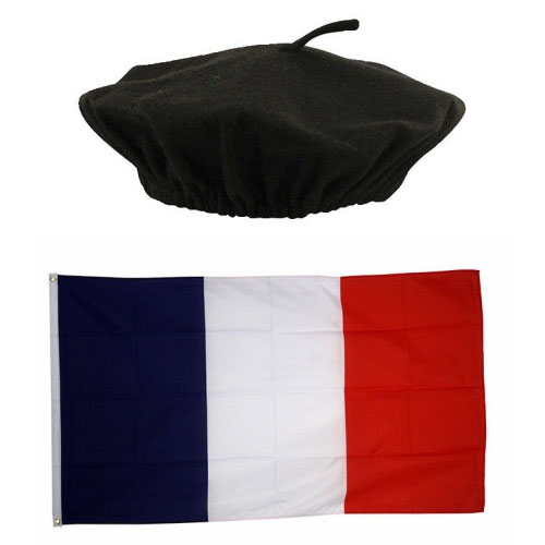 French Flag & Black Beret