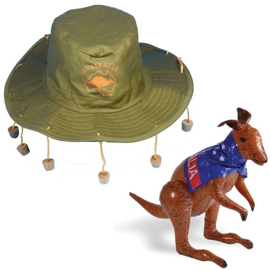 Australia Hat And Kangaroo