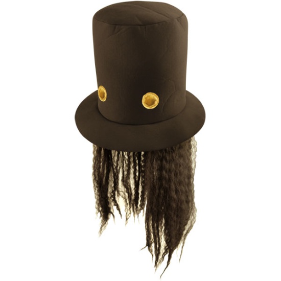 Black Top Hat With Hair 