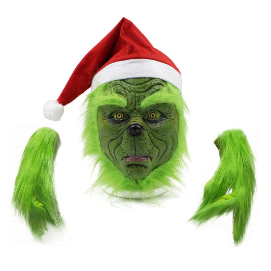 Grinch Mask With Gloves