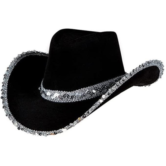Black Sequins Cowboy Hat