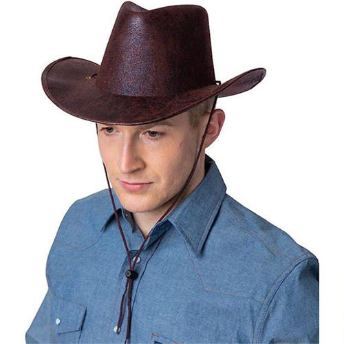 Cowboy Hat - Aged Faux Leather