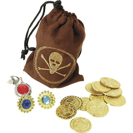 Pirate Pouch with Coins & Jewellery
