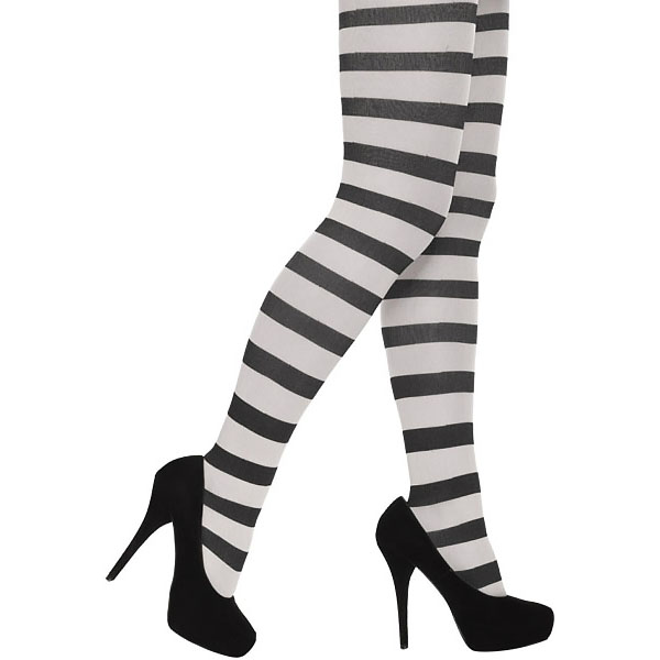 Black and White Striped Tights