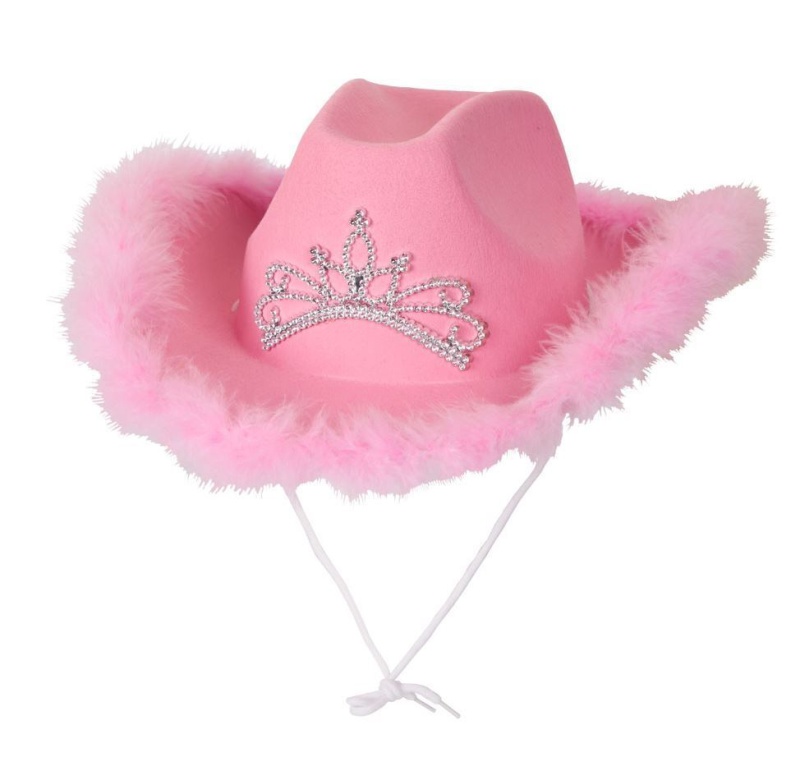 Joke Shop - Pink Cowboy Hat with Tiara