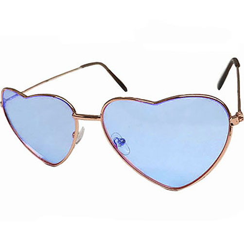 Heart sunglasses blue top