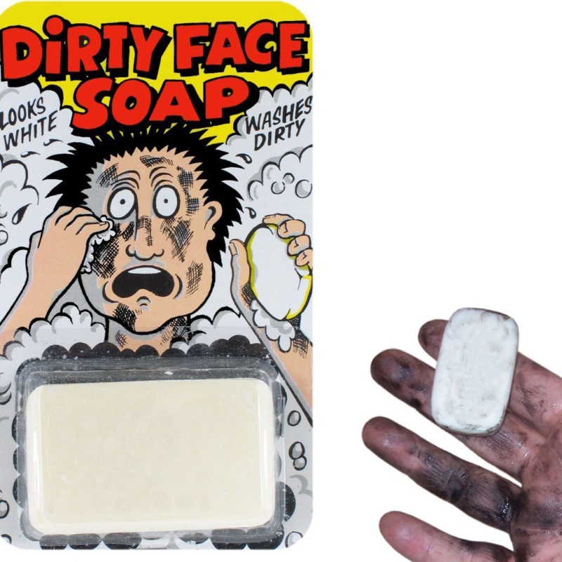 DIRTY FACE SOAP LOOKS WHITE WASHES DIRTY TRADITIONAL CLASSIC JOKE PRANK J/02 