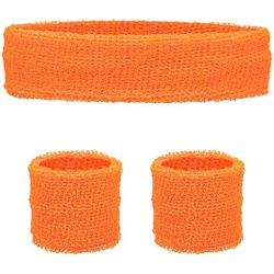 Neon Sweatband Set - Orange