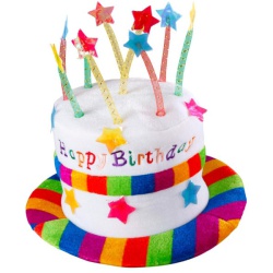 Multi-Coloured Birthday Cake Hat