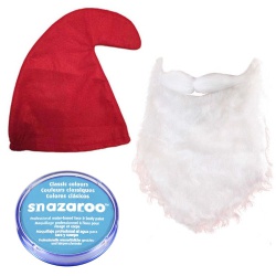 Red Smurf Hat, Beard & Pale Blue