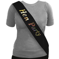 Hen Party Sash (Black/Holographic)