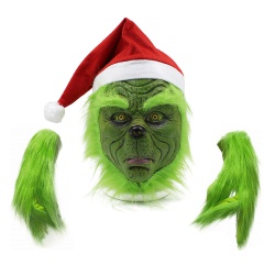 Grinch Mask With Gloves