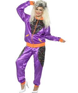 80s Height of Fashion Shell Suit Costume (Purple)