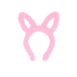 Pink Fluffy Bunny Ears Headband