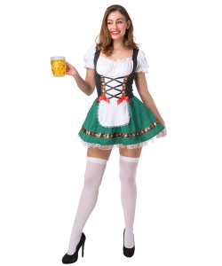 Oktoberfest Beer Girl Costume - Green