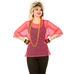 80's Mesh Top - Neon Pink