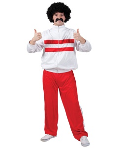 80's Retro Trackie Costume - White