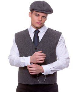 Gangster Waistcoat And Peaky Cap