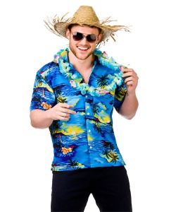 Hawaii Shirt - Blue Palm Trees