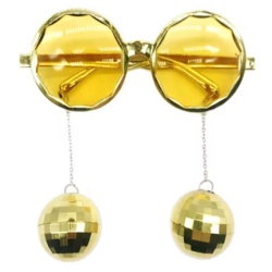 Disco Ball Glasses - Gold