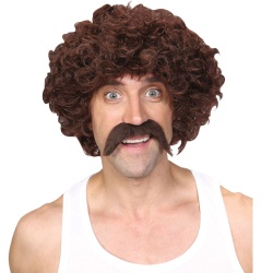 Funny Athlete Wig & Tash