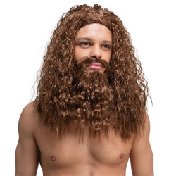 Long Curly Wig & Beard
