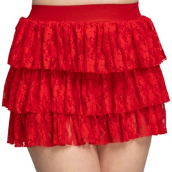 Lace Ra-Ra Skirt - Red