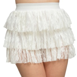 Lace Ra-Ra Skirt - White