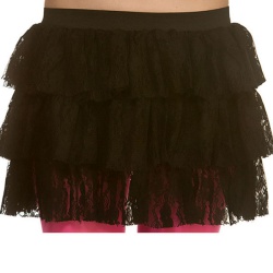Lace Ra-Ra Skirt - Black