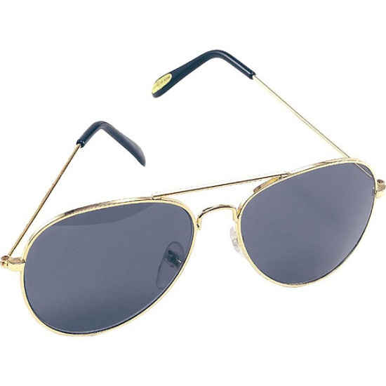 Aviator Glasses (Black) Gold Frames