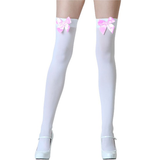 White Stockings with Pink Bow