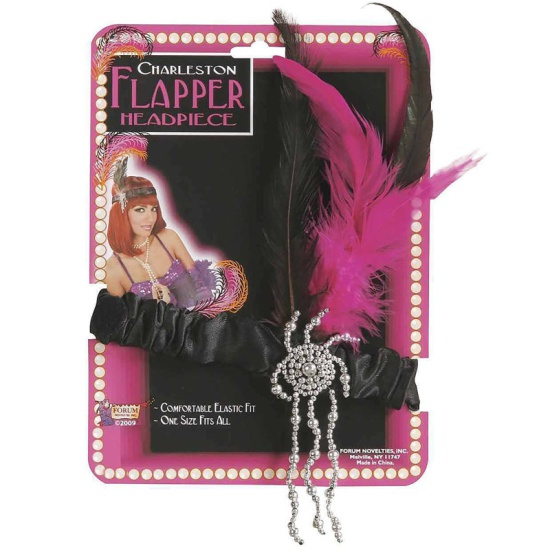 Flapper Headpiece (Pink & Black)