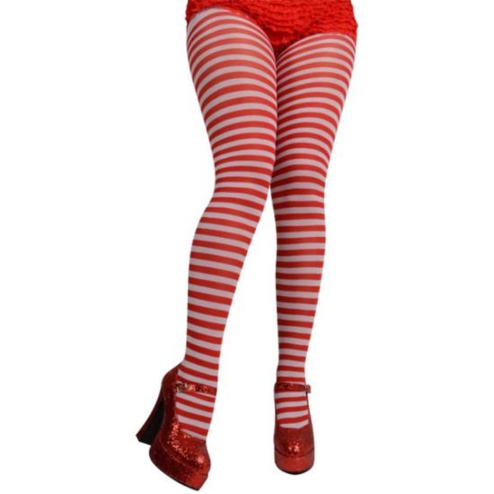 Red and White Striped Tights