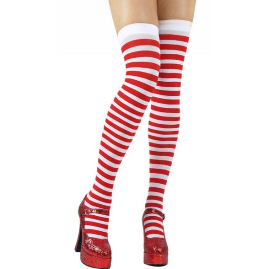 Red and White Striped Stockings