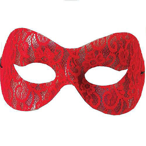 Lace Domino Mask - Red