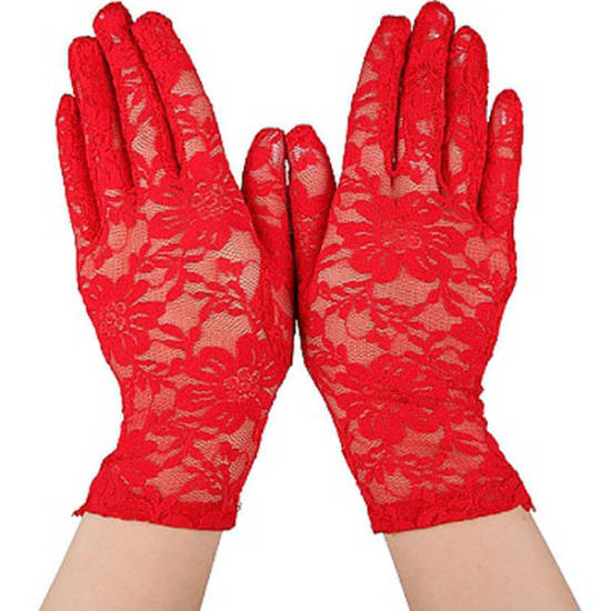 Short Lace Gloves (Red)