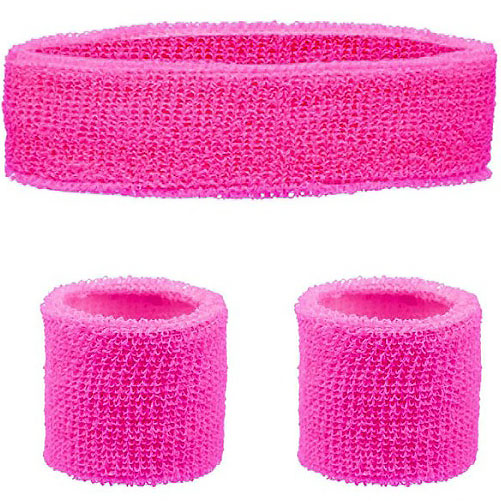 Neon Pink Sweatbands Set